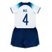 Billige England Declan Rice #4 Børnetøj Hjemmebanetrøje til baby VM 2022 Kortærmet (+ korte bukser)